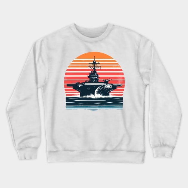Aircraft carrier Crewneck Sweatshirt by Vehicles-Art